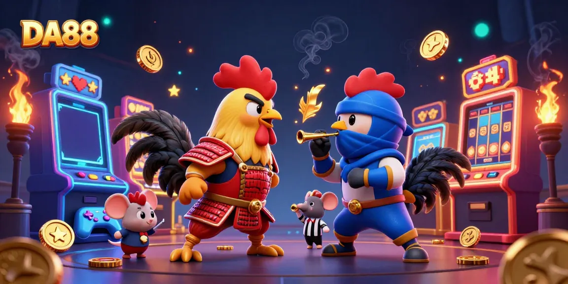 Experience dynamic DA88 action with roosters in a casino setting highlighting excitement and competition.