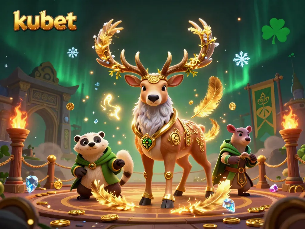 Experience thrilling action with kubet's dynamic gambling scene featuring a captivating druid stag.