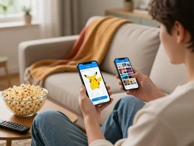Experience pikachu downloading and streaming in cozy entertainment setting at home