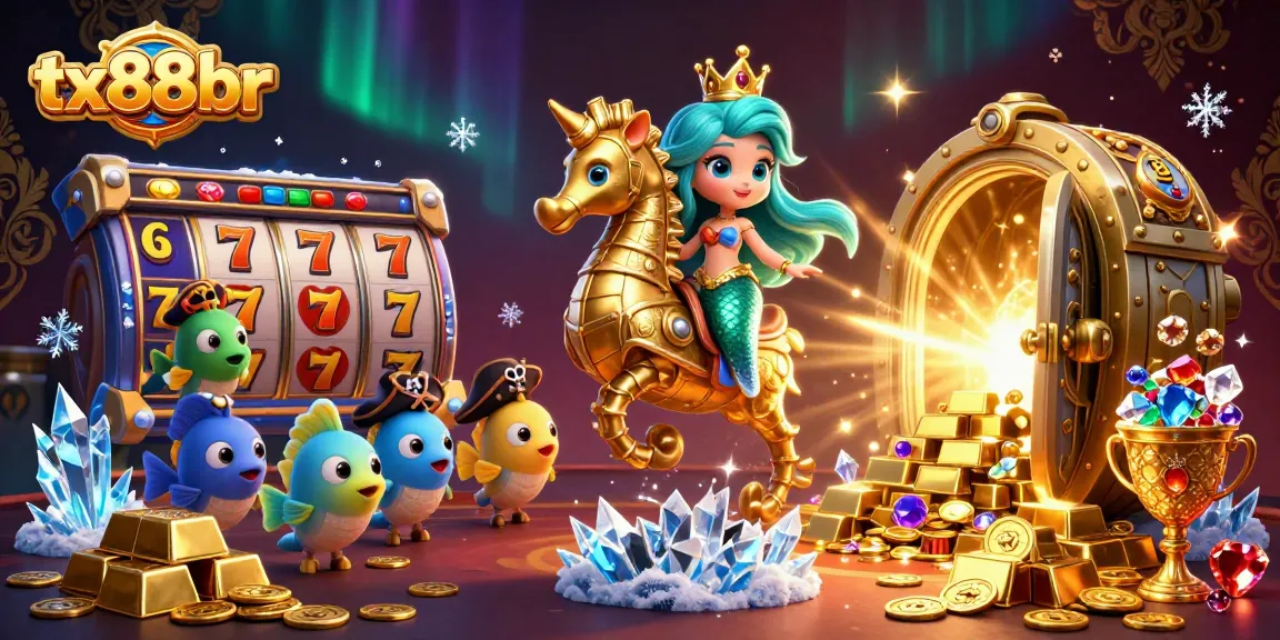 Experience vibrant gaming action with tx88br's mermaid princess and golden treasures.