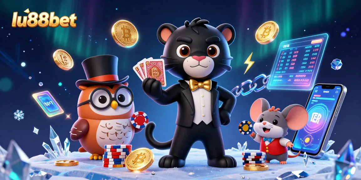 Join the excitement at lu88bet with a stylish black panther dealer amidst vibrant casino elements
