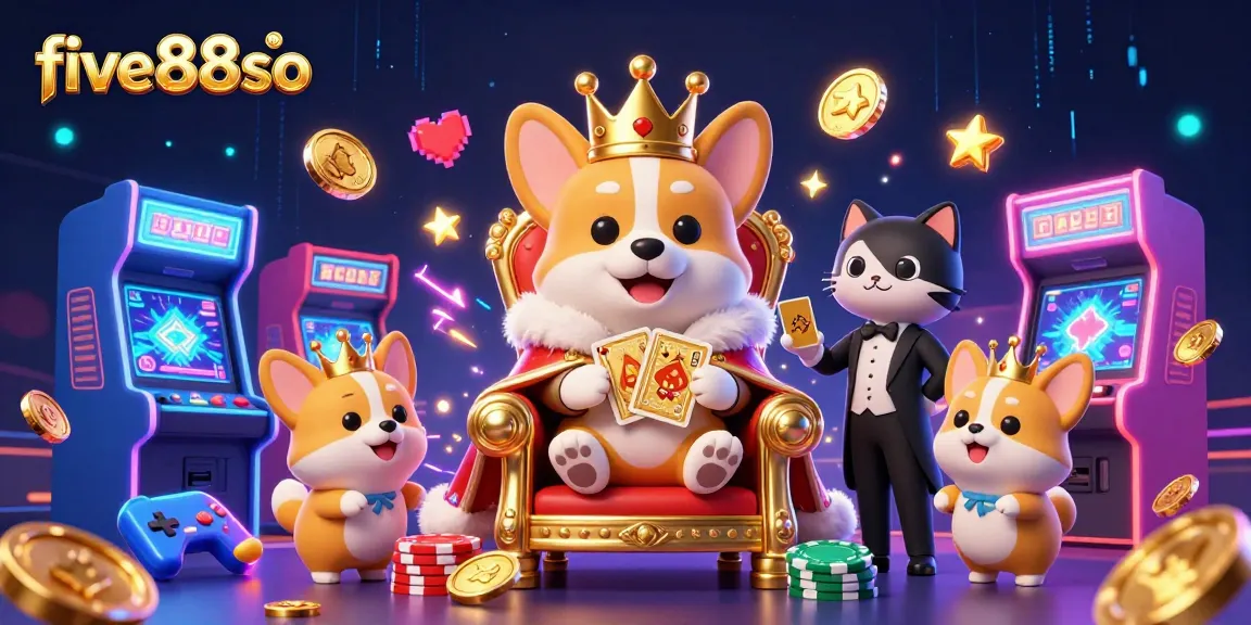Join the party at five88so with a royal corgi and virtual casino excitement!