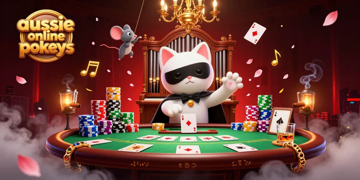 Aussie online pokies captured in a lively 3D casino scene featuring vibrant gameplay elements and exciting characters.